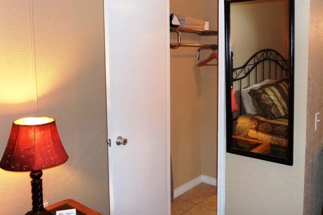 Eureka Suites Studio Closet & Bathroom Entrance